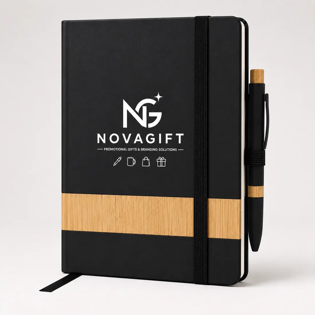 Notebook écologique en bambou personnalisé avec logo - Bloc-notes, carnets et articles de bureau personnalisés personnalisé Maroc