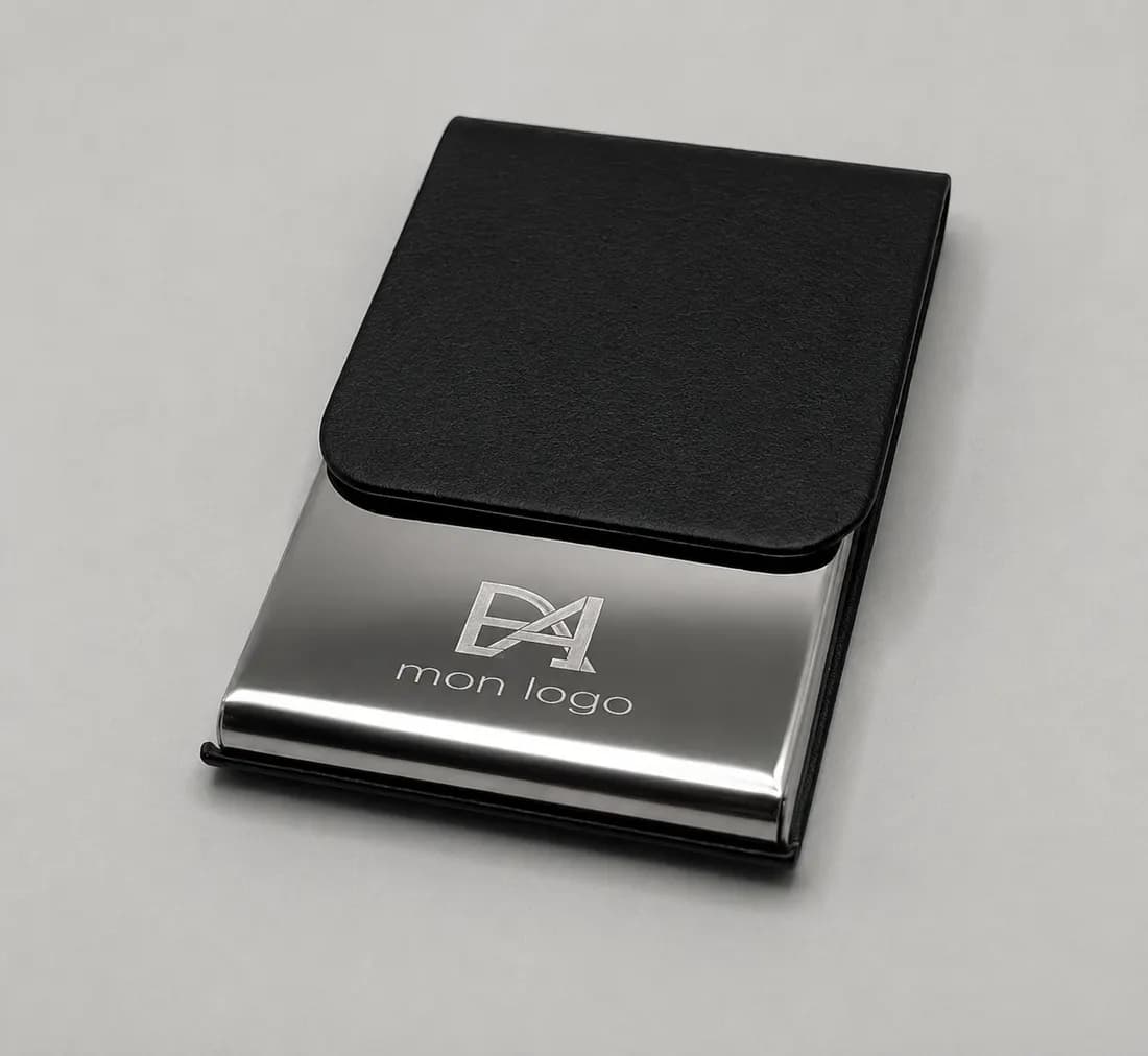 Porte-cartes de visite personnalisé avec logo - Bloc-notes, carnets et articles de bureau personnalisés personnalisé Maroc