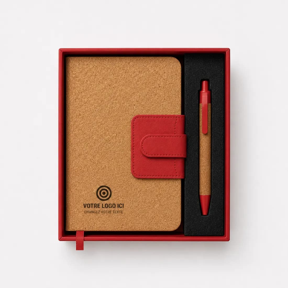 Notebook écologique en liège personnalisé avec logo - Coffrets cadeaux d'entreprise personnalisés personnalisé Maroc